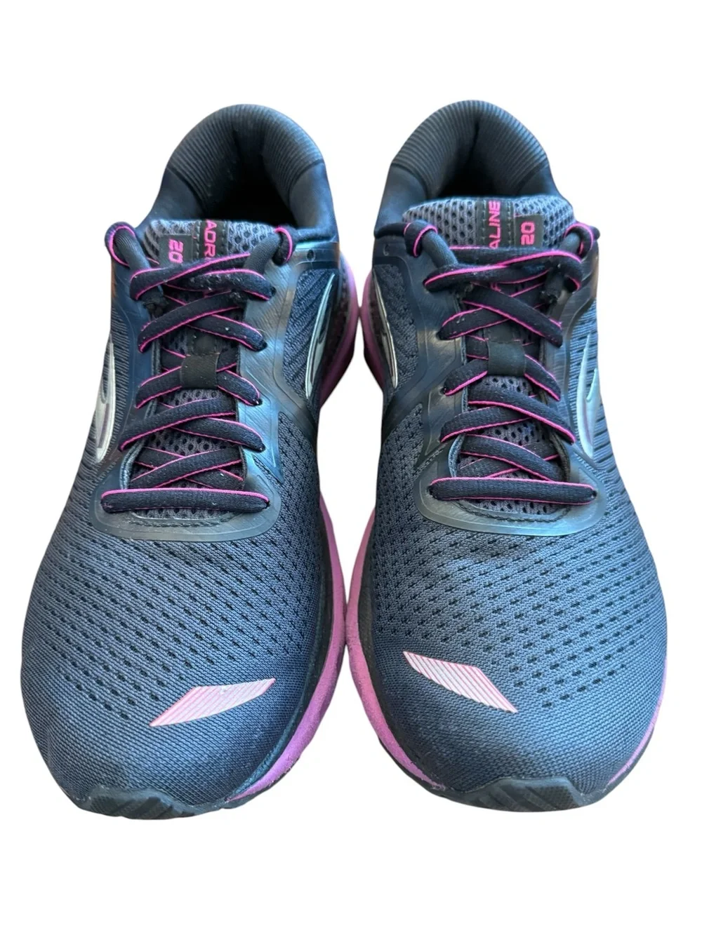 Brooks Adrenaline GTS 20 Running Shoes Women 9 Black Purple Athletic Sneakers